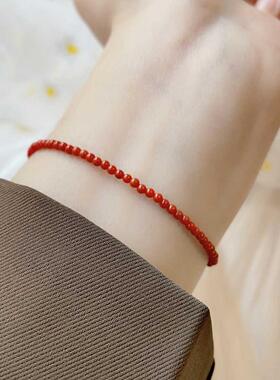 20262毫米超细特级南方红彷玛瑙女手炼宝山柿子红佛珠单圈手炼春