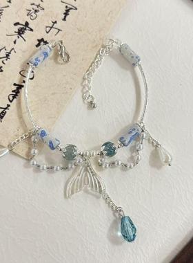 2026超仙新款深海奇梦鱼尾流苏手链人鱼气质百搭宫廷手饰520情侣