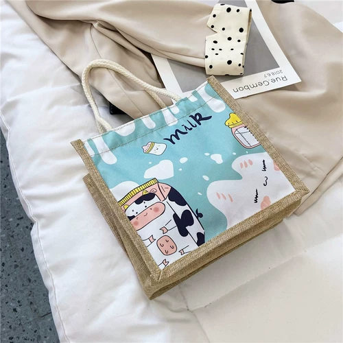 Шоппер, льняная сумка для отдыха, мобильный телефон для выхода на улицу, сумка для ланча для школьников