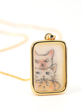 原创手绘小动物吊坠项链 复古文艺风 ins小众锁骨链 女生百搭