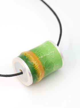 竹节高温珐琅吊坠 竹韧·新生|锁骨链 999纯银吊坠女项链