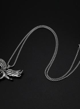 欧美复古风老鹰男高街项链毛衣链