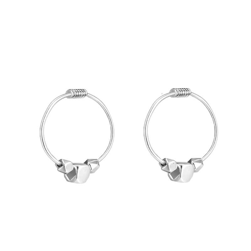 999纯银碎银几两夏季简约复古耳环 礼轩珠宝耳环