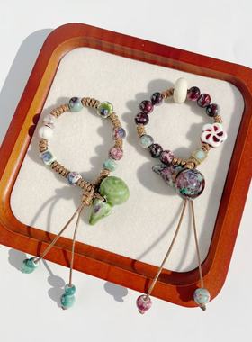 景德镇陶瓷手链葫芦重工新中式简约饰品学生情侣礼物陶瓷手串