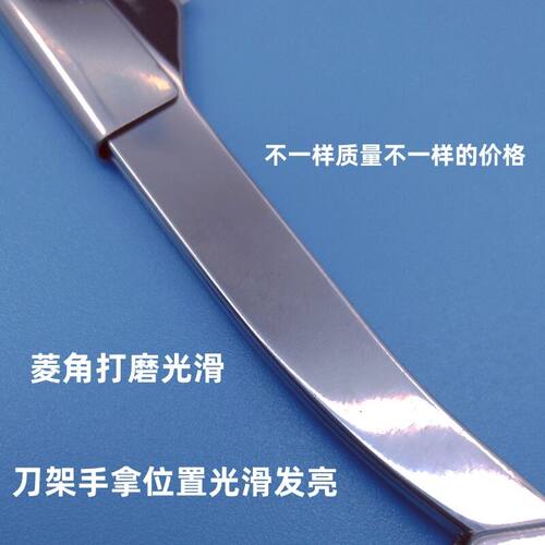 不锈钢理发刮刀手动剃须刀老式刮胡刀刮头发剃头刀刮脸刀片刀架 - 图2