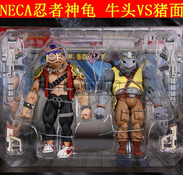 现货NECA TMNT忍者神龟牛头猪面动漫版 87动画版限定脚帮7寸手办-图0