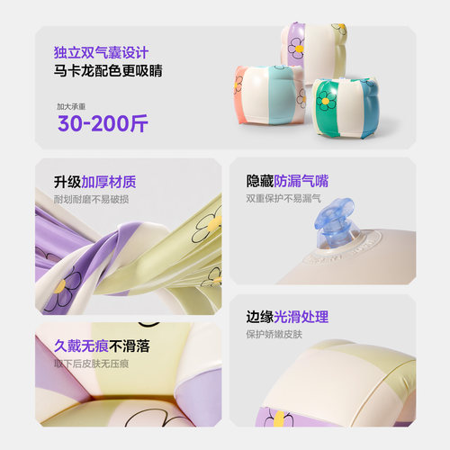 乐动力儿童成人游泳手臂圈装备浮袖水袖宝宝婴幼儿浮力学游泳圈-图0