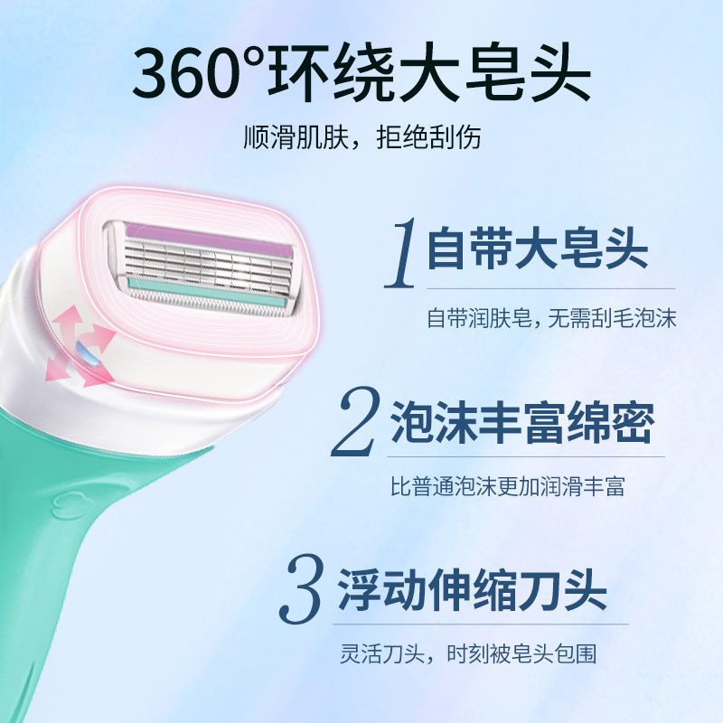 舒芙剃毛刀替换头除毛刀schick女士脱毛刀intuition腋下刮毛刀高清大图
