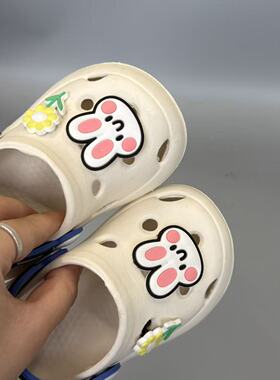 可爱百搭小兔子儿童洞洞鞋鞋花diy鞋面森系配饰兔子鞋花