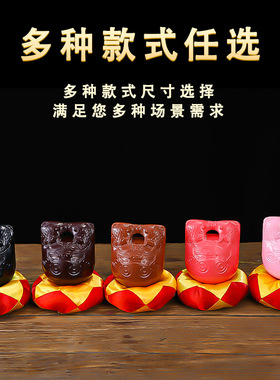 木鱼敲打击乐器寺庙静心摆件办公室解压神器家用法器一套棒槌垫子