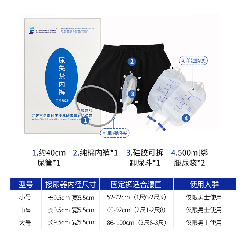 思泰利老人小便接尿器男女用防漏尿失禁裤神器带尿套护理卧床用品 - 图0