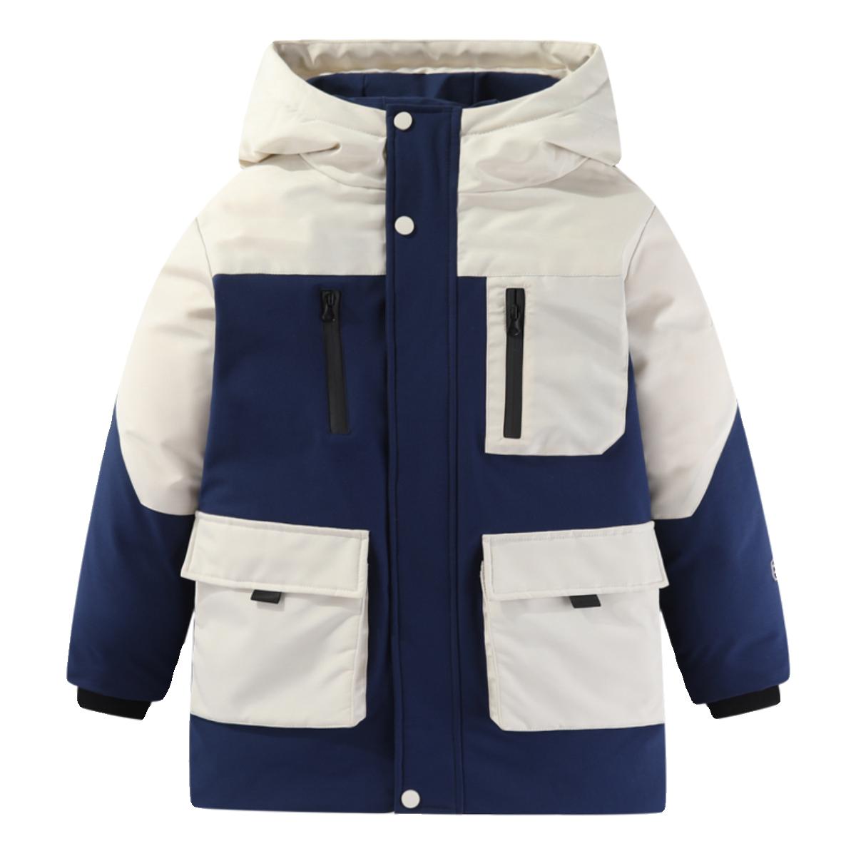 雪中飞童装羽绒服蓄热2025新款中长款男女童加厚中大童拼接外套冬