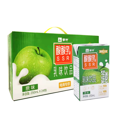 蒙牛牛奶酸酸乳 原味 250ml*24盒营养乳味饮品草莓味电商版 - 图0