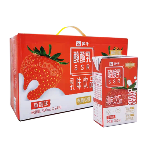 蒙牛牛奶酸酸乳 原味 250ml*24盒营养乳味饮品草莓味电商版 - 图3
