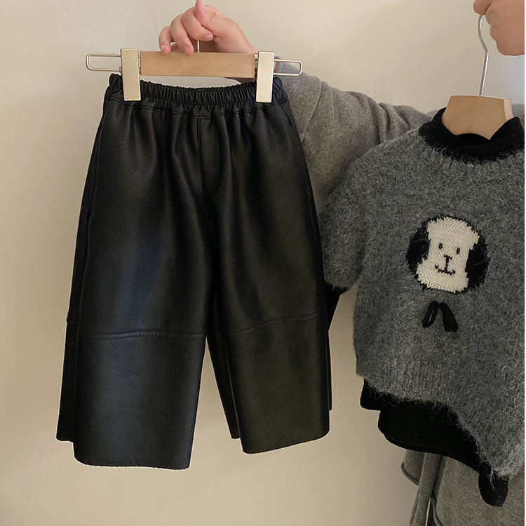 R24441儿童女童百搭直筒设计感皮裤,淘宝优惠券,粉丝福利购,淘宝优惠卷