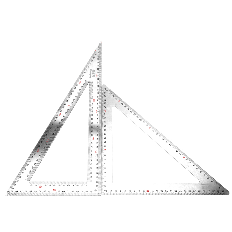 不锈钢三角尺90度加厚角尺钢尺大号高精度木工钢板尺直角尺三角板 - 图2