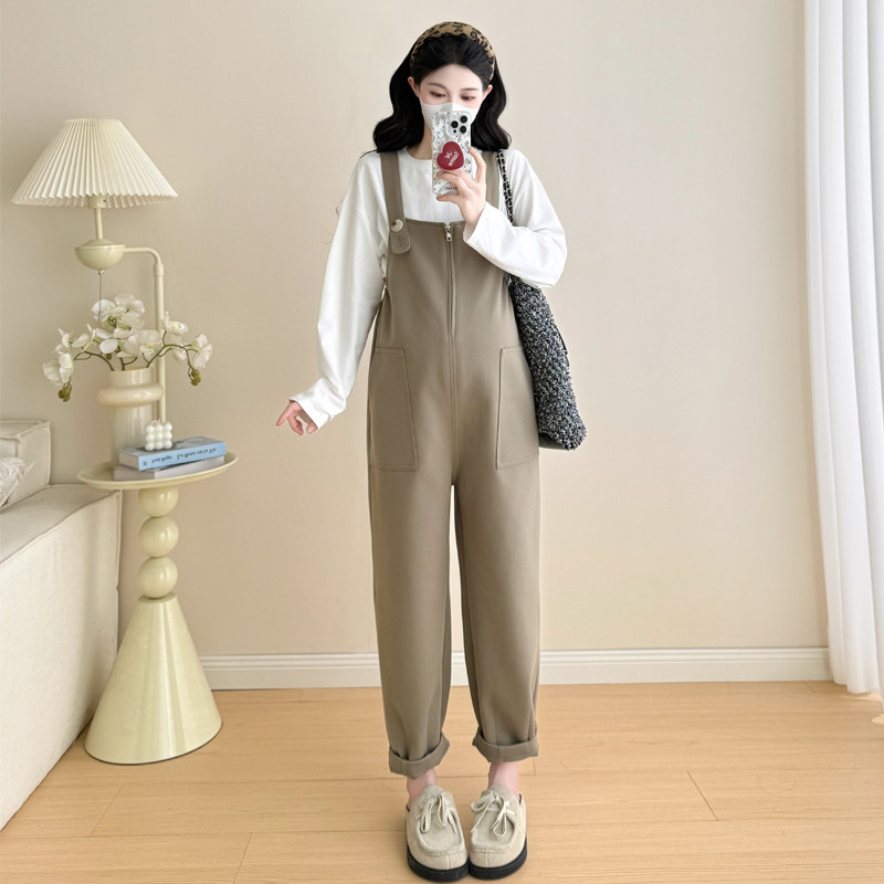 秋冬新款450克加厚星空斜纹毛呢宽松孕妇背带裤+打底衫套装,淘宝优惠券,粉丝福利购,淘宝优惠卷