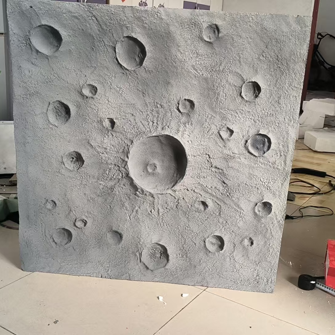 月球表面造景泡沫雕塑仿真地面展览月球地面定制酒店背景墙3D立体 - 图1