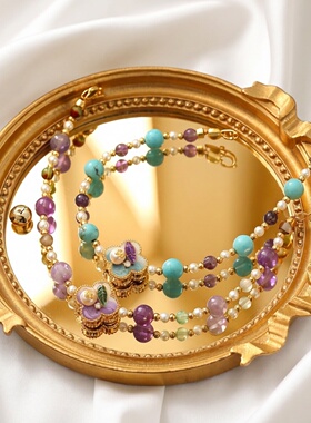 轻奢文艺九紫离火幸运四叶花手链