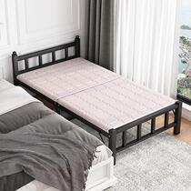 Removable single bed Bed Fold Bed for Home Afternoon Nap Bed Office Portable Rental House Iron Bed Frame Wood Plate Bed