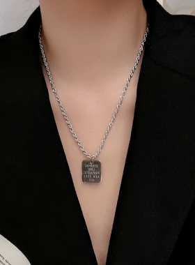 数字嘻哈钛钢项链女生轻奢小众