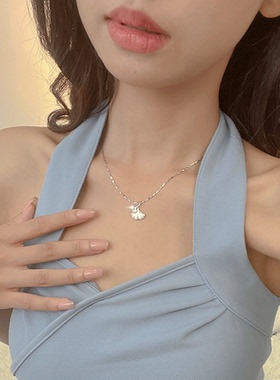 三生有“杏” 999纯银项链女轻奢小众设计感送女朋友闺蜜生日礼物