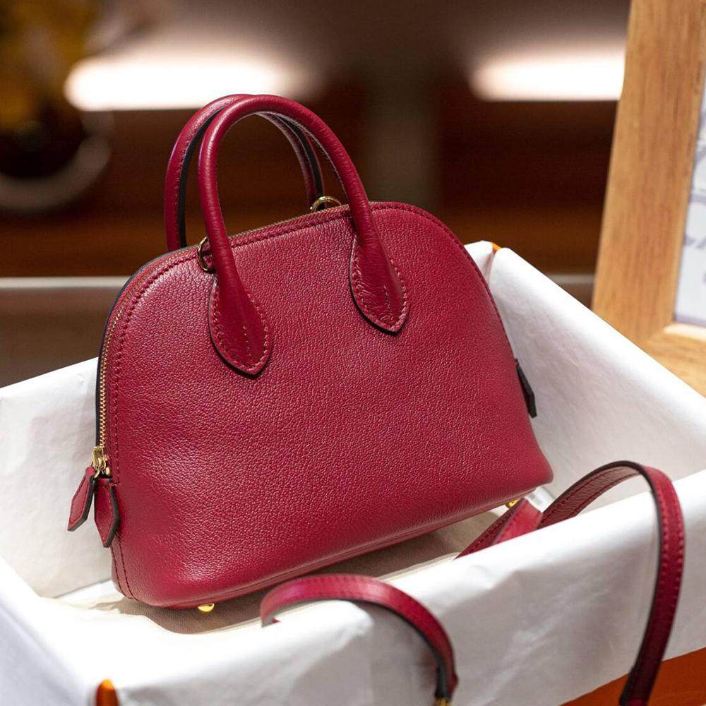 牛仔蓝迷你贝壳包女秋冬百搭手提包高级感真皮单肩斜挎保龄球包包,淘宝优惠券,粉丝福利购,淘宝优惠卷