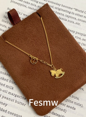 马年小马纯银轻奢高级感锁骨链潮