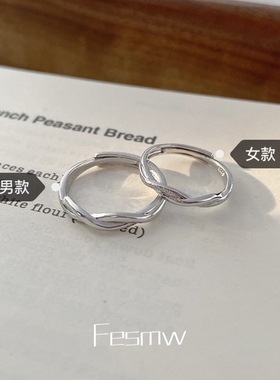 足银戒指男女开口可调节高级感