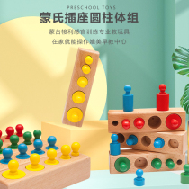 Monte Early Teach Cylinder Socket Baby Montessori Teaching Aids Shape Pairing Sensual Puzzle Building Toys