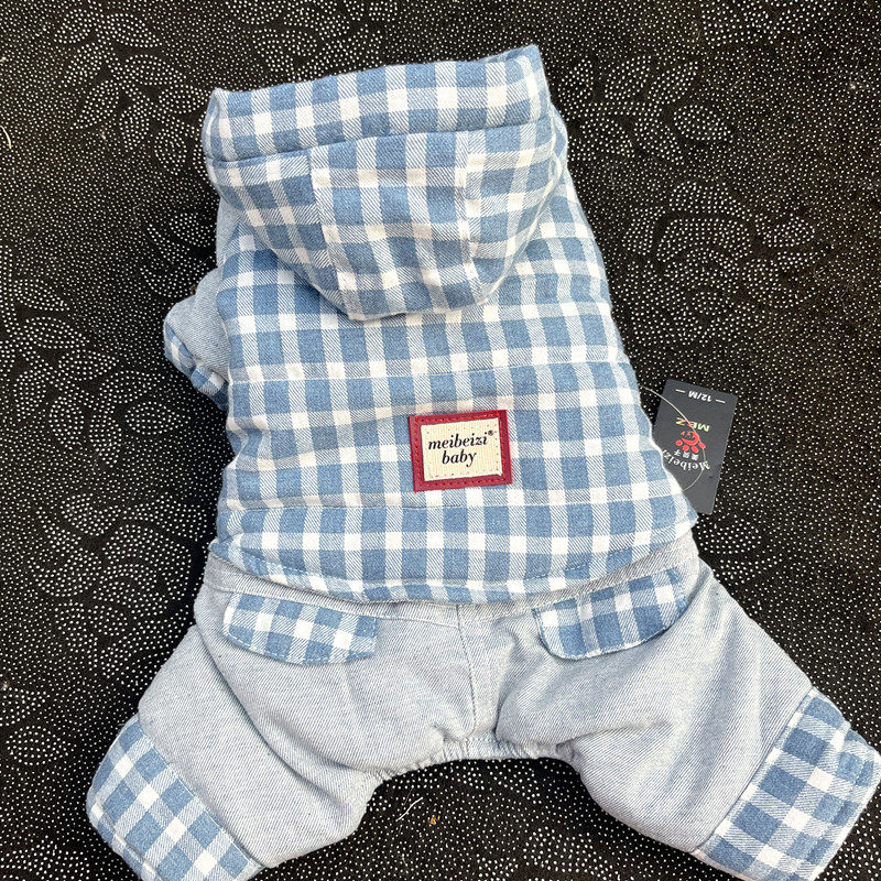 纯棉狗狗衣服冬装小型犬四脚衣泰迪比熊博美加厚保暖棉衣不起静电,淘宝优惠券,粉丝福利购,淘宝优惠卷