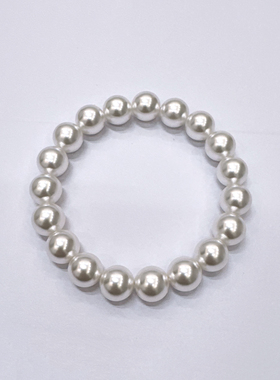 10-11mm白色弹力绳珍珠手链SLA101