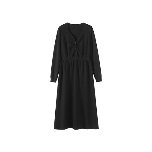 Трикотажный лонгслив, приталенное платье, V-образный вырез