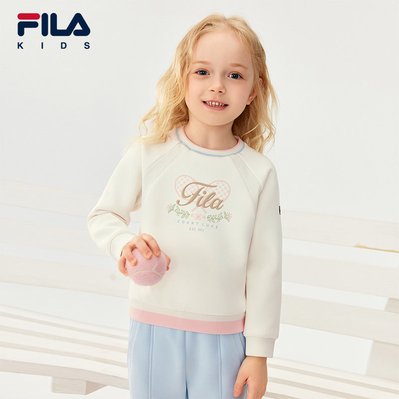 FILA斐乐儿童童装卫衣2025年冬季新款女童小童宽松套头运动上衣,淘宝优惠券,粉丝福利购,淘宝优惠卷