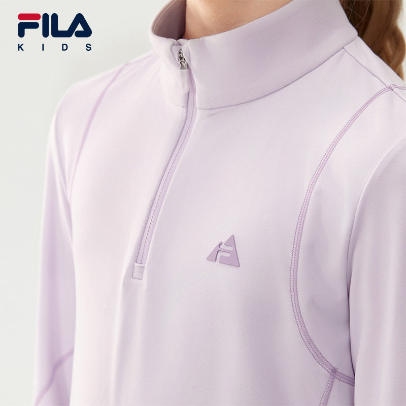 【斐暖功能】FILA斐乐儿童长袖T恤女童2025冬新款中大童运动上衣,淘宝优惠券,粉丝福利购,淘宝优惠卷