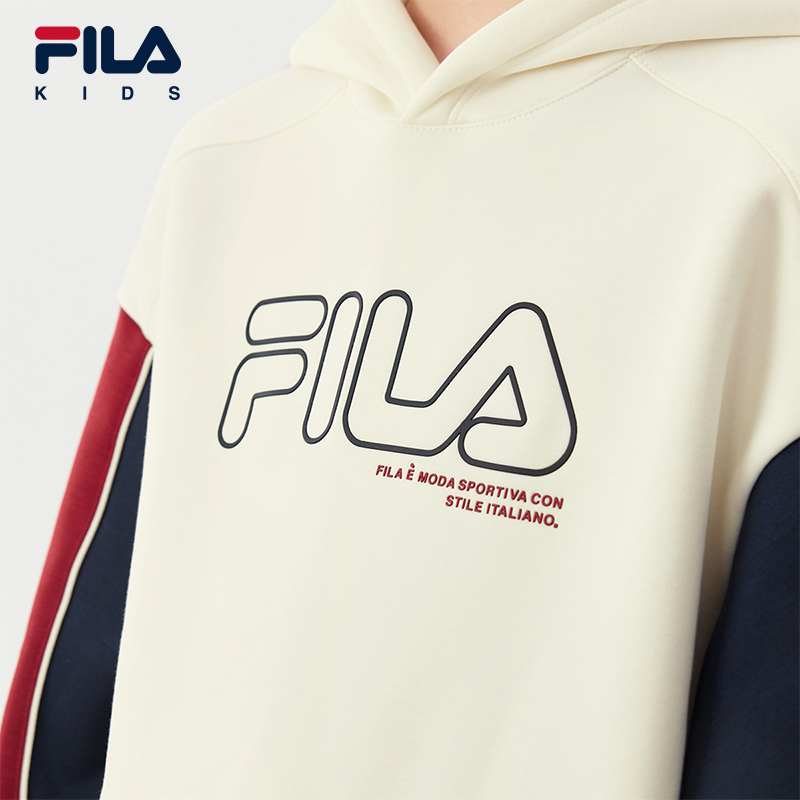 【斐暖功能】FILA斐乐儿童童装卫衣2025年冬季新款男中大童加绒衫 - 图3