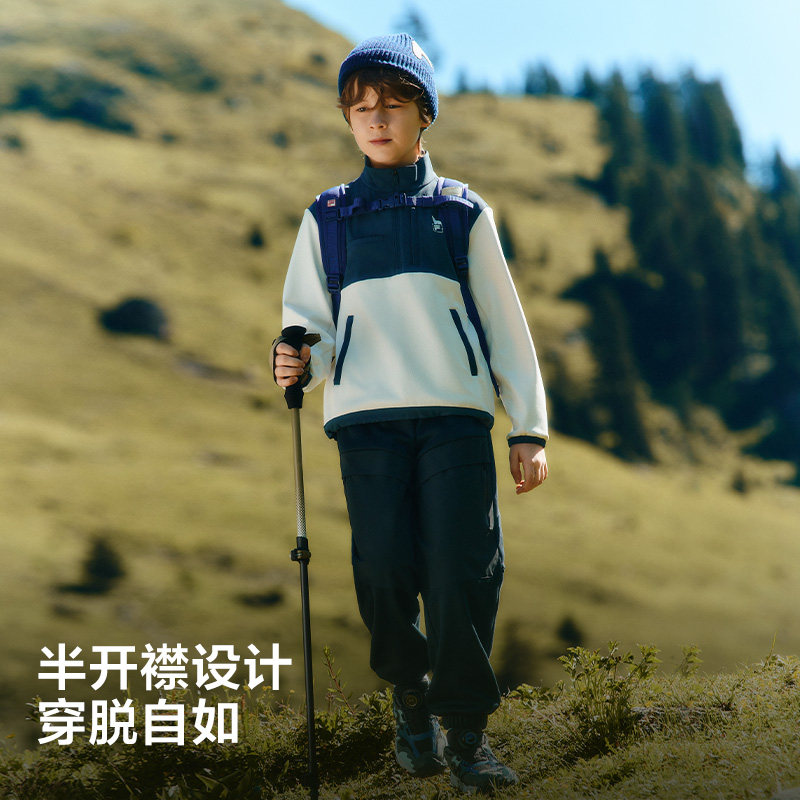 FILA斐乐儿童童装卫衣2025年冬季新款男童中大童运动宽松套头上衣