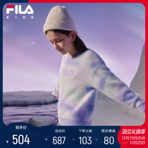 FILA Filaboy clothing children sweaters 2023 Winter new ladies Warm Foreign Air Needle Weaselwear Sweater Sweater