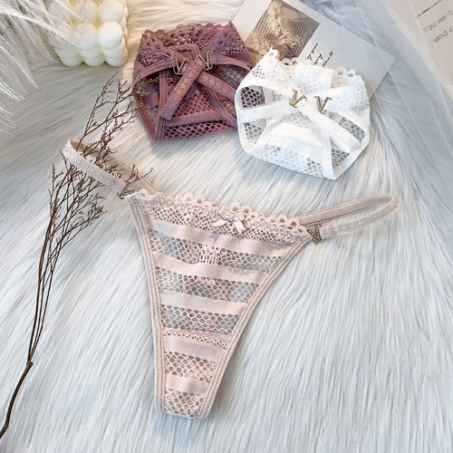夏季薄款内裤女2024新款纯欲性感火辣透明蕾丝三角裤头中低腰棉裆 - 图1