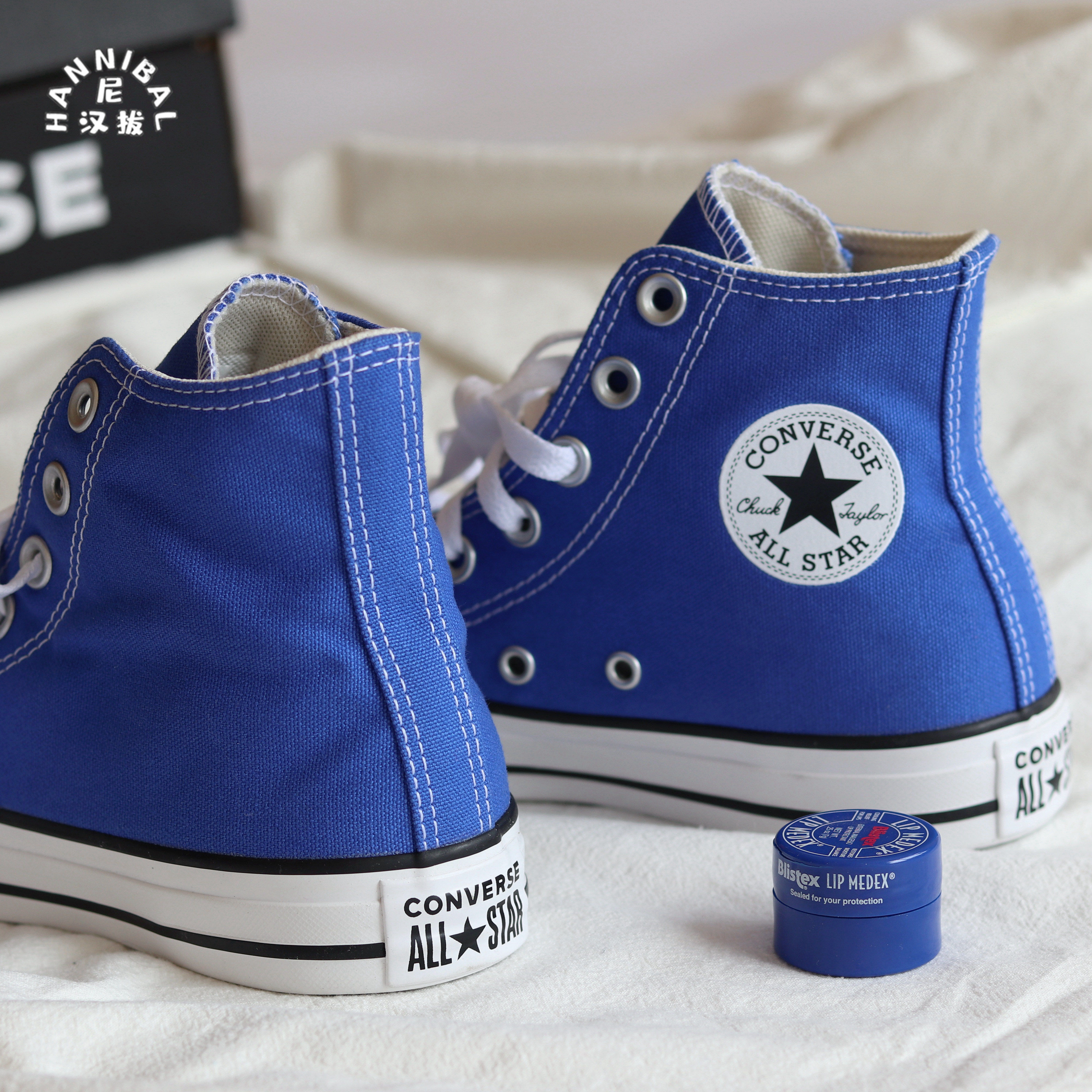匡威All star经典款宝蓝克莱因蓝色男女高帮情侣帆布鞋164934c