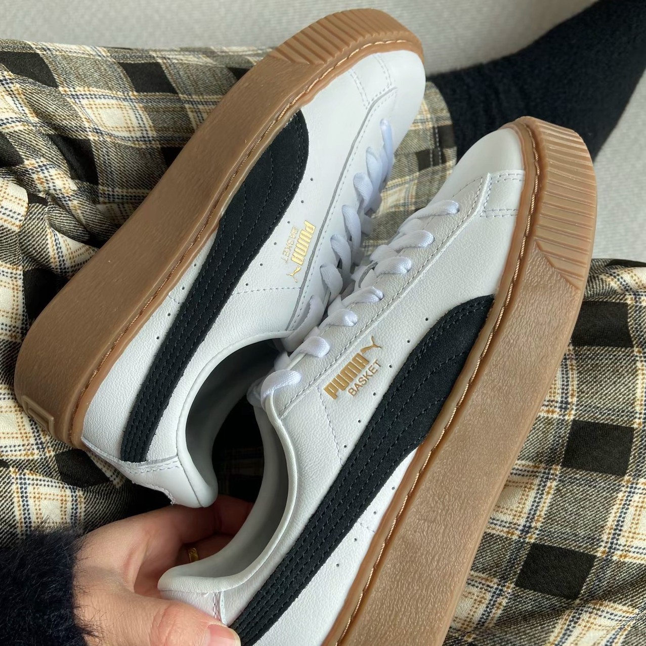 PUMA彪马女子板鞋复古厚底休闲鞋松糕鞋BASKET PLATFORM 394369,淘宝优惠券,粉丝福利购,淘宝优惠卷