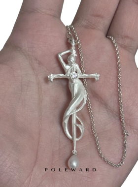 poleward端点 YamSuph系列 执剑人鱼项链 925银淡水珍珠