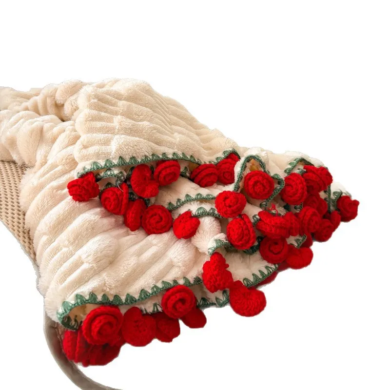 现货成品 玫瑰花束毯子成品花朵毛毯教师七夕情人节生日礼物女生,淘宝优惠券,粉丝福利购,淘宝优惠卷