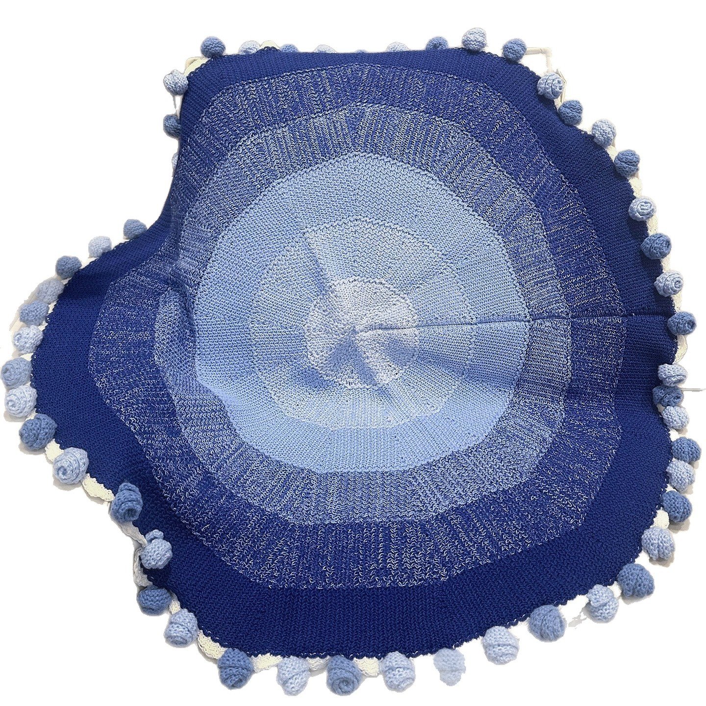 渐变蓝色玫瑰花束毯子成品针织花朵毯教师节送女生生日情人节礼物,淘宝优惠券,粉丝福利购,淘宝优惠卷