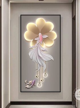 立体镶钻轻奢玄关挂画走廊过道灯光现代简约高级感入户客厅装饰画