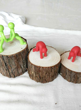 木桩皮树段创意摆件diy粘土底座