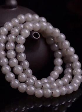 和田玉玉手链青海烟紫手