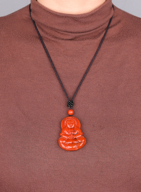 天然南红玛瑙观音吊坠情侣挂件