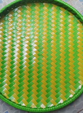 簸箕手工编织簸箕成品圆形晾晒多用途簸箕色彩艳丽坚实耐用可定制