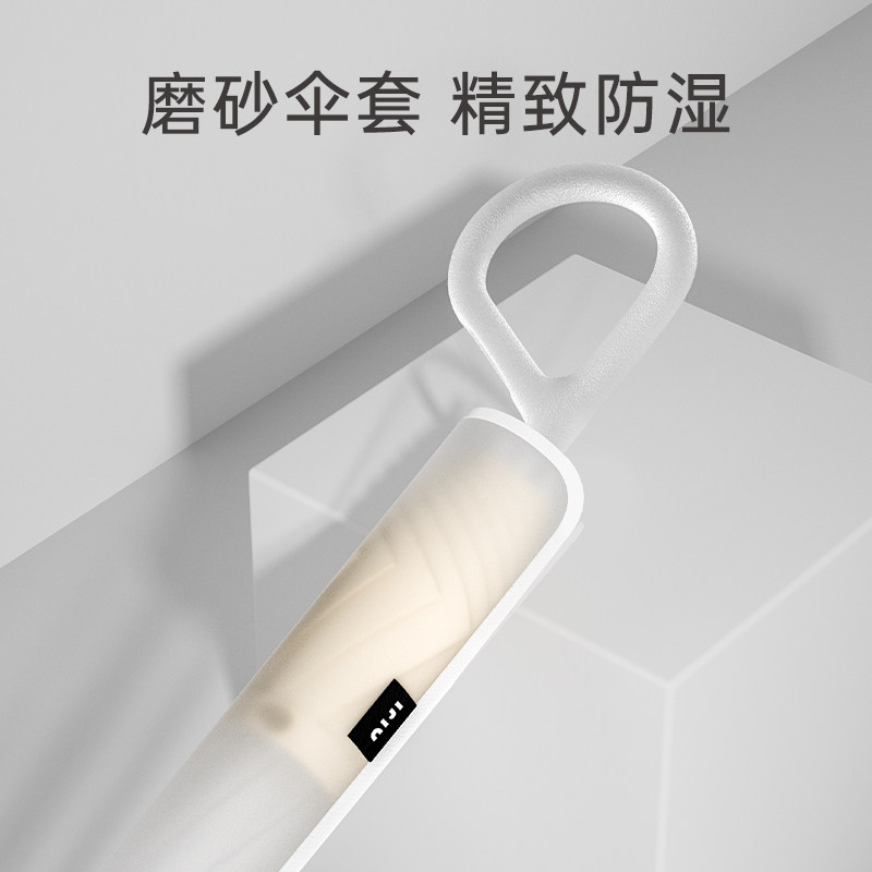 左都自动白色透明长柄雨伞大号女双人网红高级感颜值加厚加固防风